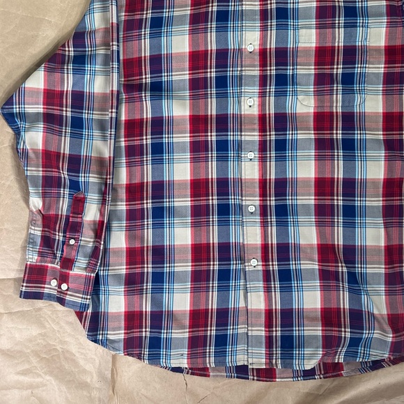 Saddlebred Red and Blue Plaid Button-Down Shirt - Picture 3 of 9